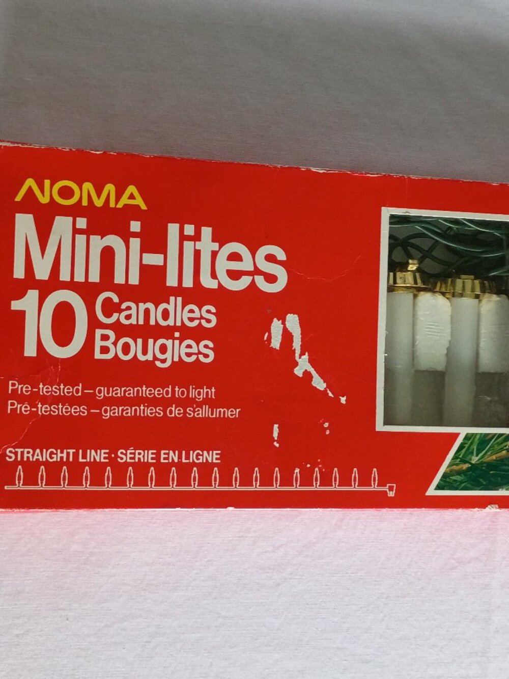 NOMA Mini- lites Vintage 10 Candles Energy Saver White